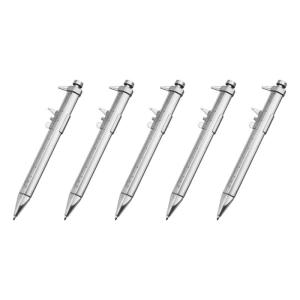 5Pcs Multifunction Ballpoint Pen Measuring Tool Vernier Caliper Pen 0-100mm Measuring Ruler Roller Ball Pen Stationery