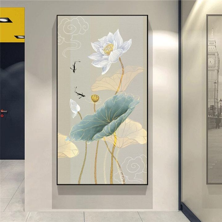 New Arrival Chinese Style Canvas Printed Painting Modern Lotus Wall Art ...