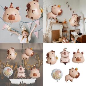 5pcs Capybara Aluminum Balloons For Festival Decorations Adds Fun To Birthdays And Special Event