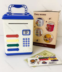🌀PEACE AND LOVE SAVING MONEY BOX TOY WITH FINGERPRINT LOCK FOR CHILDREN EDUCATE KIDS MONEY SAVING🌀 YK56239