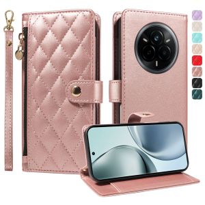 เคสสำหรับ OPPO Realme 14 13 12 Pro Plus ซิปลมหอมแม่เหล็กกระเป๋าสตางค์หนังเคสโทรศัพท์พลิกช่องการ์ด