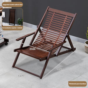 Lazy Balcony Office Lounge Chair Foldable for Lunch Break Can Sit or Lie Down Sturdy and Durable Bamboo Sleeping Chair