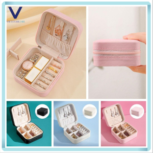 Hộp đựng trang sức nữ trang và phụ kiện bọc da sang trọng chia ngăn sắp xếp gọn gàng đi du lịch