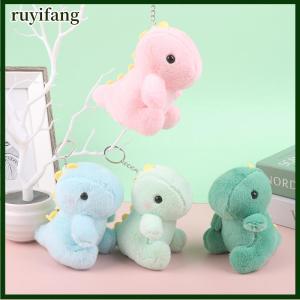 ruyifang Cute Dinosaur Plush Toy Cartoon Animal Pendant Soft Stuffed Doll Keychain Backpack Car Bag Key Ring Decor Kid Gift