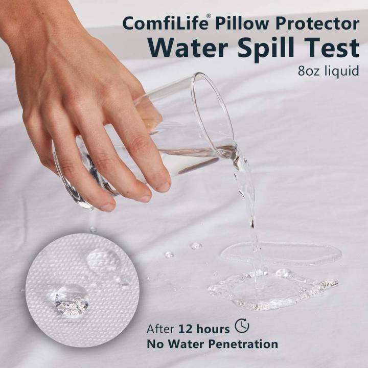 Waterproof%20Pillow%20Protector%202%20Packs%20Hotel%20Home%20Bed%20Pillowcase%2050x70cm%20Washable%20Bolster%20Protector%20-%20Image%203