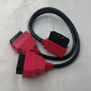 OBD2 Splitter Cable 1 Male to 2 Female Extension Cable with Right Angle Connector for Car Diagnostic Scanner Code Reader Tuner Tools - Universal 2 Way Pass Through Adapter