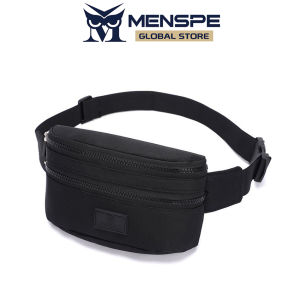 MENSPE Men’s Waist Bag Chest Bag Crossbody Bag Multi-Functional Fitness Bag Three Layer Pocket Design Small Waist Pouch Waterproof Wear-Resistant Waist Bag with Adjustable Strap for Workout Running