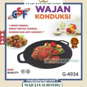 WAJAN KONDUKSI GSF G-4934 / WAJAN KONDUKSI 34CM GSF 4934 / WAJAN KONDUKSI GSF UKURAN 34 CM / WAJAN KONDUKSI MARBLE ANTI LENGKET / WAJAN KONDUKSI LISTRIK / WAJAN KONDUKSI ALAT PANGGANG BBQ BARBEQUE MULTIGUNA GRILL PAN ANTI LENGKET GSF 34 CM