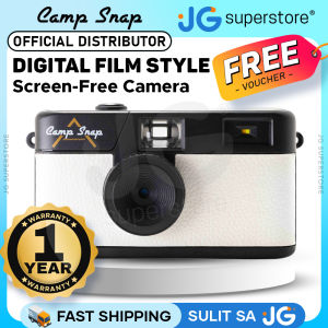 Camp Snap V105 Arctic White Digital Film Style Screen Free Digital Camera Point & Shoot 8MP Sensor Rechargeable Battery 500 Max Shots per Single Charge Internal 4GB MicroSD Card Slot with Max 2000 Shots and LED Flash Controls for Photography
