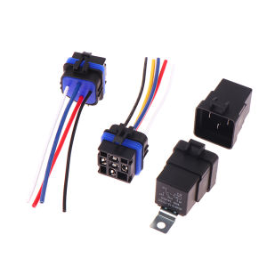 [MIETAO] 1 Set Car Relay With Socket DC 12 24V 40A 4 5Pin AMP Waterproof Relay Harness Tinned Copper Wires 5-PIN SPDT For Boat Auto Fan