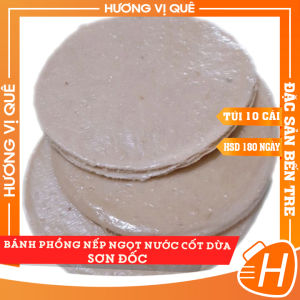Bánh Phồng Nếp Ngọt Nước Cốt Dừa Sơn Đốc - Túi 10 Cái - Đặc Sản Bến Tre