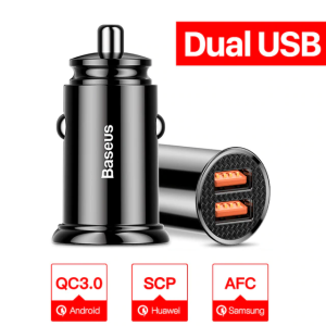 【SKIT】Baseus 30W Quick Charge Type C PD3.0 + QC4.0 USB Car Charger For iPhone Huawei Supercharge SCP QC3.0 QC Fast PD USB C Car Charging Charger