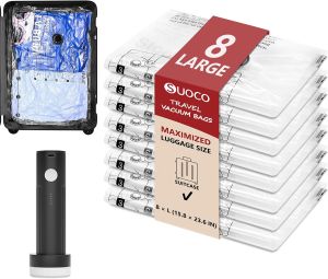 Travel Vacuum Bags for Clothing with Rechargeable Electric Pump Compression Packing Cubes Organizer Storage for Luggage Suitcase Space Saver Seal Bags for Vacation Cruise 18 Combo