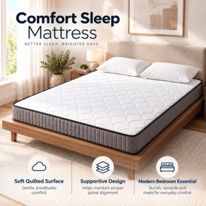 Luxury Sleeping Mattress Soft Comfortable Bed Mattress with Quilted Surface Breathable Fabric Strong Support for Better Sleep Bedroom Home Furniture Queen Size King Size