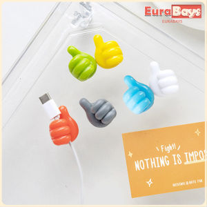 E.B. 10pcs Thumb Up Shape Hook soft Wire Cable Holder Multifunctional Plant Vines Clip Random Color