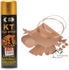 Sơn xịt mạ vàng KT Gold Bosny (No.180) đồng gốc. Nhập khẩu Thái Lan