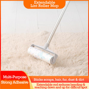 [Local Seller] Extended Lint Roller Mop Fur Dirt Dust Hair Removal Clean Stick 长杆粘毛器滚筒大号加长家用地板宠物猫毛去毛滚刷滚轮吸毛器沾毛粘头发神器长