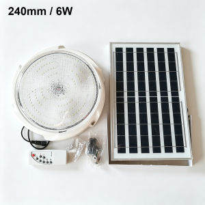 Split Design Solar Shed Light with Remote Control Indoor Outdoor Ceiling Lamp IP65 Waterproof Adjustable Brightness Timer for Barn Garage Storage Room Patio Balcony