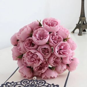 Hoa Mẫu Đơn Giả Bó 27 Bông Cao Cấp | Hoa Fake Decor Phòng Ngủ Chụp Ảnh Cắm Bình Hàn Quốc