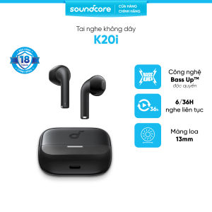 Tai nghe bluetooth Semi In-Ear soundcore K20i | Siêu gọn nhẹ | Chống nước IPX5 | AI Translation