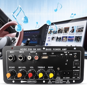 COD TaffSTUDIO Papan ampli Amplifier Bluetooth mobil super bass 12v 24v Karaoke Subwoofer 30W D30