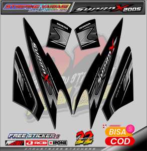 STRIPING VARIASI HONDA SUPRA X 125 2005  / STICKER LIST MOTOR HONDA SUPRA X 125