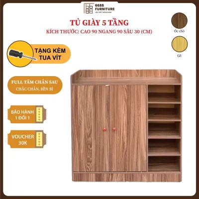 Tặng Tua Vít - Tủ Giày Dép 5 tầng Thiết Kế Đẹp Mắt Chịu Lực Tốt Gỗ MDF Cao Cấp Có Video HD Chi Tiết