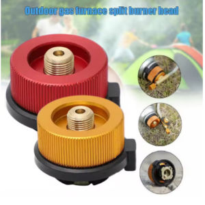 Outdoor Camping Stove Burner Adaptor Split Type Furnace Converter Connector Gas Cartridge Tank Cylinder Adapter Camp Supplies