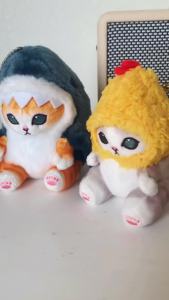 fKawaii Tempura Fried Shrimp Shark Cat Plush Doll Keychain Cartoon Cute Mofusand Anime Hobby Pendant Backpack for Girlfriend Giftmkp