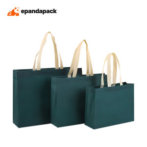 50pcs Non Woven Bag Beg Eco Friendly Shopping Tote Reusable Goodie Handle Bag Kitar Semula Bungkusan