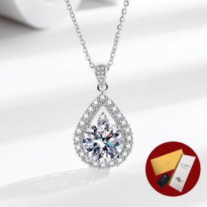Diamcity (Free Gra Certificate) Penjualan Panas 5 Karat Delapan Hati Dan Delapan Panah PT950 Liontin Kalung Berlian Mozambik Wanita