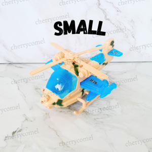 [FREE BATTERIES] Army Helicopter Toy with Sound & Lights Bump & Go Motion Mainan Helikopter