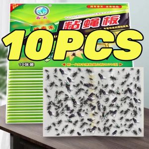 【New Arrivals】COD 50PCS Sticky Glue Paper Fly Flies Trap 10pcs/Pack Catcher Bugs Insects Catcher Board Fly glue board Fly Sticker Insect Trap Board Adhesive Paper Insect Control Traps In Kitchen / Livingroom ﻿