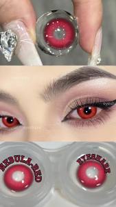 Softlens Merah Lensa Kontak 1Pasang Softlens Sepasang Hijau Biru Merah Muda Ungu Lensa Kontak Gunakan untuk riasan mata Halloween