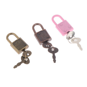 Minwen 1Set Rectangle Padlock Luggage Hardware Lock W Lock For Diary Book Jewelry Box
