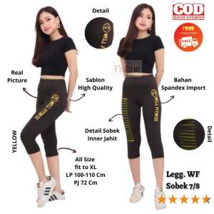 Floline Ols - Celana Well Fitness / Zumba Wanita 7/8 Sobek Depan Olahraga / Senam / Aerobic / Yoga Import 902