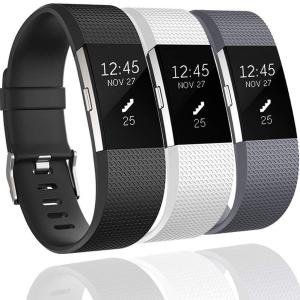 3 PCS Replacement Straps Bands for Fitbit Charge 2 Women Men Adjustable Classic Wristbands for Fitbit Charge 2 Large Small