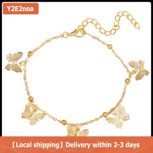 【Local shipping】 Korean Style Minimalism Retro Fashion Butterfly Pendant Bracelet Gold Silver Color Simple Vintage Bracelet For Women Jewelry