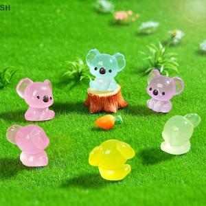 🚗🛵SH 10Pcs Cartoon Mini Luminous Koala Ornaments Miniature Figurines Creative DIY Home Decoration Accessories Desktop Decoration Gift