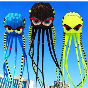 ADREE Dễ bay Diều Bạch Tuộc Ma Thuật 8 mét Có đuôi dài Diều mềm 3D Bay tốt Đồ chơi bay ngoài trời Thể thao ngoài trời