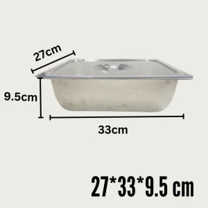 Food Grade Stainless Steel Half-Size Food Pan with Plastic Cover||Bekas Makanan Half Size dgn Penutup Plastik 1/2size