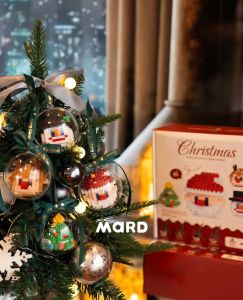 JML积木乐 ReadyStock Christmas ball pendant 4IN1 box 2024圣诞球挂件 圣诞老人树 麋鹿 雪人 礼物 DIY 微颗粒