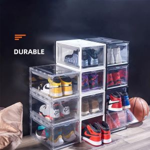 【One Cat Shop】1Pc Transparent Magnetic Acrylic AJ BOX High-Grade Premium Storage Box Anti-Oxidation & Anti-Dust Cabinet Rack Display Suction Open Shoe Wall