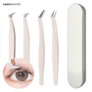 ST04 แหนบติดขนตาปลอม stainless แหนบติดขนตา ที่ติดขนตา set 4 ชิ้น พร้อมกล่อง