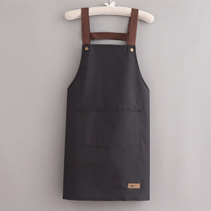 Purrhappy Kitchen Apron Waterproof Oil Resistant Bib Apron Adjustable Neck Strap Large Pocket Easy Clean Rumah Tangga Cooking