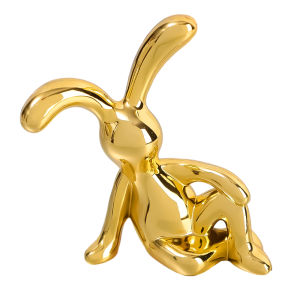 4PCS Car Ornaments Electroplated Cartoon Rabbit Creative Sitting Posture Center Console Pendant Household DIY Decoration Accessories