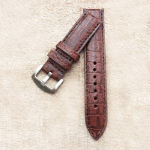 Strap Kulit Jam Tangan Sapi Crazy H Motif Croco Warna Cinnamon Garansi 1 Tahun