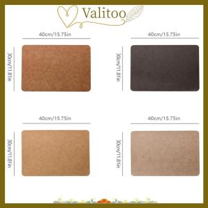[Valitoo] 1pcs Light Luxury Solid Leather Placemat Coffee Brown PU Table Mat Waterproof Oilproof Heat-Insulated Plate Bowl Pad Table Decor