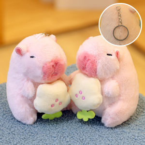 hananre Capybara Plush Doll Cartoon Keychain Pendant Soft Stuffed Doll Backpack Pendant Car Bag Key Ring Decor Kid Gift Keychain