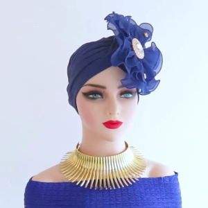 Comfortable Breathable Polyester Hat New Ruffled Edges Flower Head Covering Suitable for Various Occasion